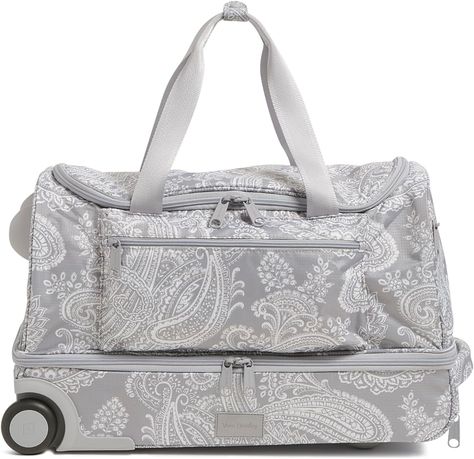 Amazon.com: Vera Bradley Recycled Ripstop Foldable Rolling Duffle Bag, Cloud Gray Paisley : Clothing, Shoes & Jewelry Top Gifts For Women, Rolling Duffle Bag, Travel Bag Essentials, Travel Duffel, Essential Bag, Wallet Fashion, Laptop Pocket, Easy Storage, Bag Women