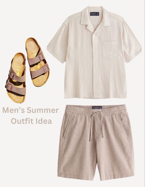 Casual summer outfit idea, back to school outfit, beach outfit, Abercrombie outfit, men linen outfit, Birkenstock , men’s linen button down, linen shorts, linen blend Follow my shop @scott_perez on the @shop.LTK app to shop this post and get my exclusive app-only content! #liketkit #LTKSeasonal #LTKFind #LTKmens @shop.ltk Linen Shorts Outfit Men, Sartorial Men, Mens Outfits Dressy, Linen Shorts Outfit, Linen Shorts Men, Summer Drip, Abercrombie Outfits, Beach Outfit Men, Mens Linen Shorts