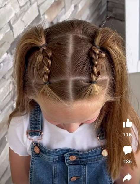 Cute Toddler Hairstyles, Easy Little Girl Hairstyles, Girly Hairstyles, Girls Hair Styles, Girl Hair Dos, Girls Hairstyles Easy, Kid Hairstyles, Girl Hair Styles, Kid Hair