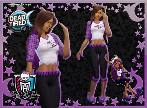 MH - Dead Tired Clawdeen Wolf | Mooneonnature on Patreon Sims Custom Content, Los Sims 4 Mods, Monster High Clothes, Sims 4 Cas Mods, The Sims 4 Skin, Sims Packs, Clawdeen Wolf, The Sims 4 Packs, Casas The Sims 4