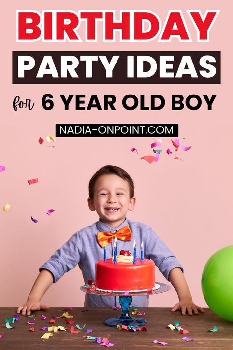 Birthday Ideas! Are you looking to surprise your 6 year old boy for his birthday? You've came to the right place, here we will give you ideas about the best way to throw a birthday party for a 6 year old boy! #birthday #boybirthday Birthday Party Themes For 6 Year Boy, Birthday Party Ideas For 6 Year Boy, Six Year Old Birthday Party Ideas Boy, 6 Year Birthday Party Ideas Boy Theme, Birthday Ideas For 6 Year Boy, Boy 6th Birthday Party Themes, 6th Birthday Boy Theme Ideas, Boys 6th Birthday Party Ideas Themes, Six Year Old Birthday Party Ideas