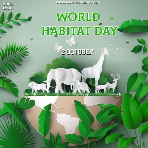 World Habitat Day, Day Template, Online Ads, Habitat, Instagram Posts, Instagram, Design