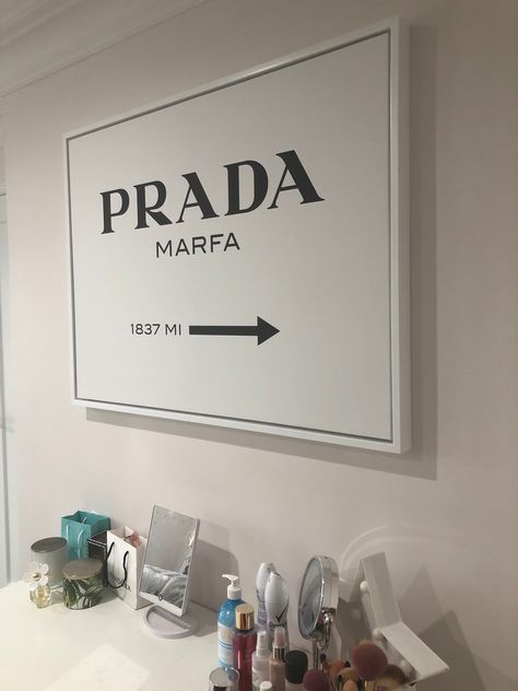 Prada Picture Frame Wall Art, White Room Decor Bedroom, Pictures Above Bed, Classy Rooms, White Room Decor, Bedroom Photos, Dreamy Room, Bedroom Posters, Room Pictures