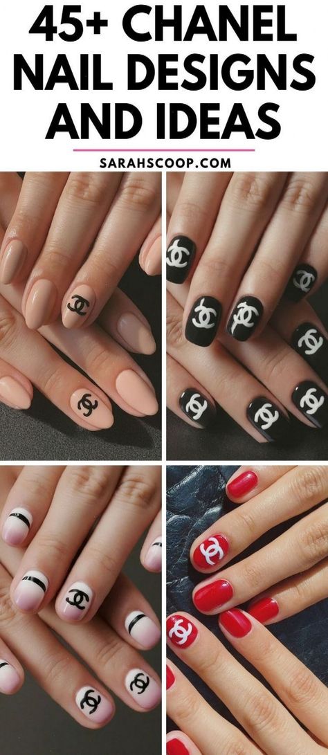 Stylish, chic, and always on trend, Chanel fashion doesn't end with clothes. Dive into the world of luxury nail art with our top picks of 45+ Chanel nail designs! #Chanel #NailArt #NailDesigns #Fashion #Through #Your #Motivation #Inspo #Ideas #HomeTrends #Yourself #Nails #Ideas #Express #Nail #Creative Nail Designs Chanel, Timeless Manicure, Chanel Nail Art, Creative Nail Ideas, Chanel Nails Design, Gold Chanel Logo, Luxury Nail Art, Chanel Sign, Chanel Camellia Flower