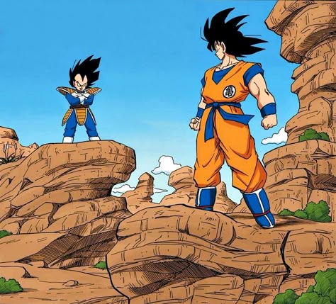 Dbz Colored Manga Panels, Dbz Wallpapers, Dbz Manga, Dragon Ball Painting, Goku Vs, Goku Vegeta, Dbz Art, Goku And Vegeta, Anime Dragon Ball Goku