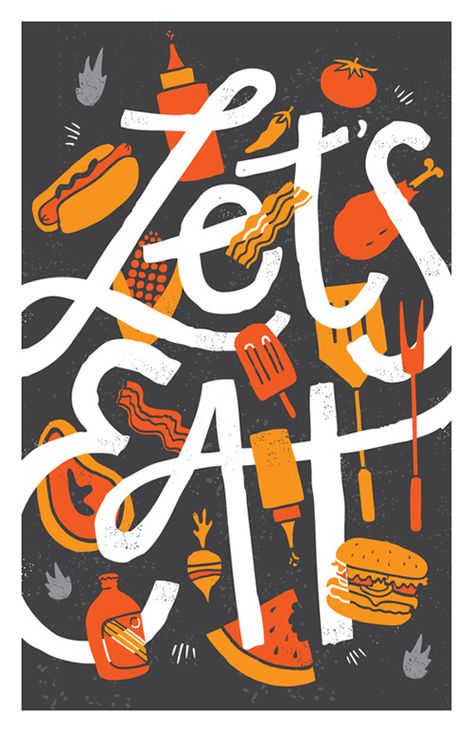 21 Fantastic Works Of Barbecue Art You Can Own Illustration Design Graphique, Inspiration Typographie, Paper Lovers, Types Of Lettering, Festival Posters, Typography Letters, Food Poster, Typography Inspiration, Graphic Design Typography