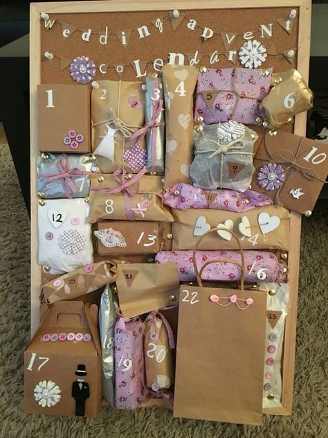 DIY Wedding Advent Calendar Gift Ideas - Party Wowzy Wedding Advent Calendar, Origami Ship, Best Friend Wedding Gifts, Gifts Forbest Friend, Gifts For Best Friend, Advent Calendar Gifts, Wedding Gifts For Friends, Wedding Countdown, Friends Diy