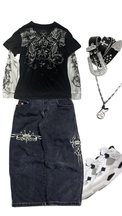 affliction? 🤩 Soft Affliction Style, Affliction Shirt Outfit, Affliction Clothing Women Outfits, Cool Emo Outfits, Affliction Style Girl, Affliction Outfits Girl, Affliction Girl, Affliction Fits, Baggy Y2k Outfit