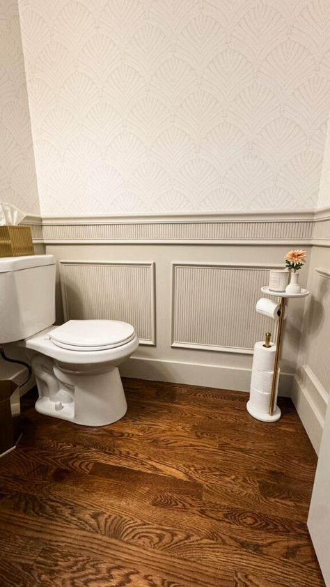 Wainscoting - The Timeless Trim | The Gibby Home Formal Dining Room With Wainscoting, Powder Room Wainscoting, Diy Stone Backsplash, Bathroom Wainscoting, Wainscoting Living Room, White Baseboards, Bathroom Chair, Painted Wainscoting, Wainscoting Bathroom