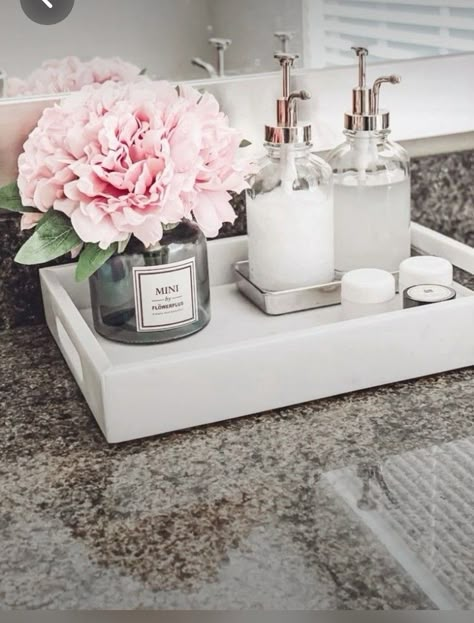 Restroom Countertop Decor Ideas, Bathroom Decor Marble Counter, Bathroom Design Ideas 2023, Bathroom Styling Ideas, Washroom Tiles Design, Beautiful Small Bathroom Designs, Washroom Tiles, Modular Bathroom, Design Home Ideas