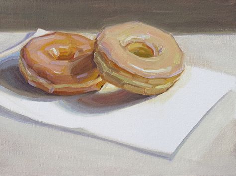 Donut Still Life, Pastry Illustration, Food Oil Painting, Art Final Project, Art And Crafts Ideas, Art Assessment, Alevel Art, Pretty Desserts, Food Illustration Art