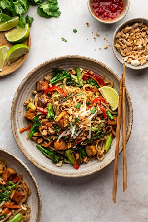 Healthier vegan pad thai - Lazy Cat Kitchen