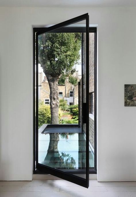 Glass Entrance Doors, Porte In Ferro, Pivot Doors, London House, Glazed Door, House Extensions, Entrance Doors, Patio Doors, Doors And Windows