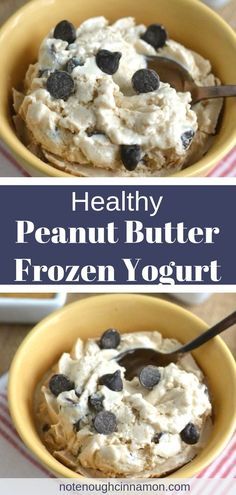 Healthy Frozen Yogurt, Frozen Ice Cream, Healthy Peanut Butter Cups, Frozen Yogurt Recipes, Reese's Peanut Butter Cup, Greek Yogurt Recipes, Dessert Aux Fruits, Healthy Peanut Butter, Healthy Desserts Easy