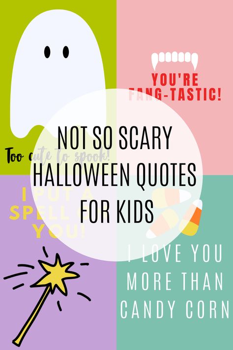 Not So Scary Halloween Quotes for Kids - darling quote Halloween Quotes And Sayings Cute, Halloween Poems For Kids, Halloween Sayings For Cards, Halloween Quotes And Sayings, Boo Quote, Patch Quotes, Treat Quotes, Halloween Captions, Happy Halloween Quotes