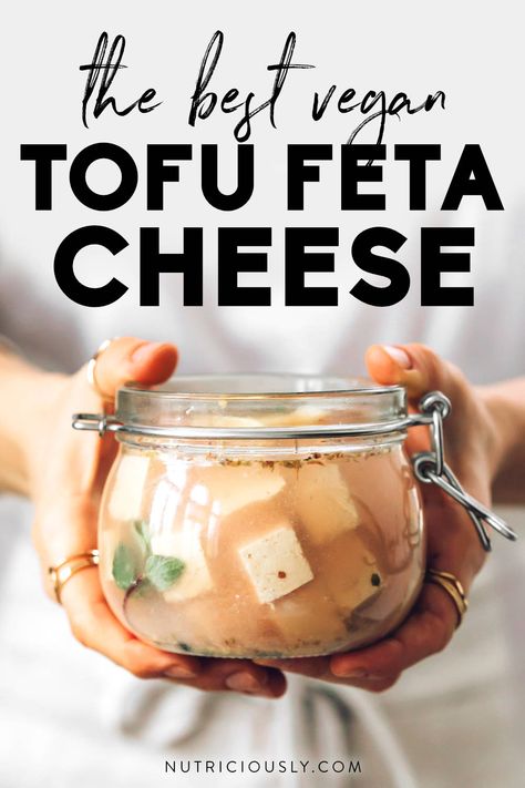 Tofu Feta Recipe, Salad With Bread, Starch Diet, Dairy Substitutes, Easy Tofu, Tofu Feta, Vegan Feta, Feta Cheese Recipes, Cheese Homemade