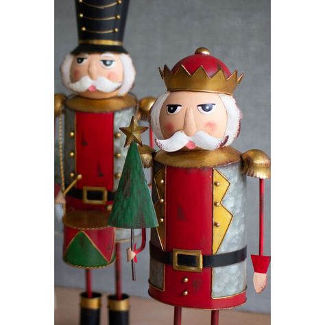 Kalalou Multicolor Painted Metal Nutcrackers, Set of 3 CZG1393 | Bellacor Wrapped Gifts, Painted Metal, Scrap Metal Art, Christmas Decorations Ornaments, Scrap Metal, Nativity Set, Christmas Hat, Metal Artwork, Holiday Sales