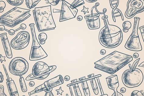 Vintage science education background the... | Free Vector #Freepik #freevector #background #vintage #design #education Stem Background Design, Aesthetic Science Background, Science Background Design Aesthetic, Stem Background, Math Elements, Education Background, Brain Vector, Chemistry Art, Abstract Science