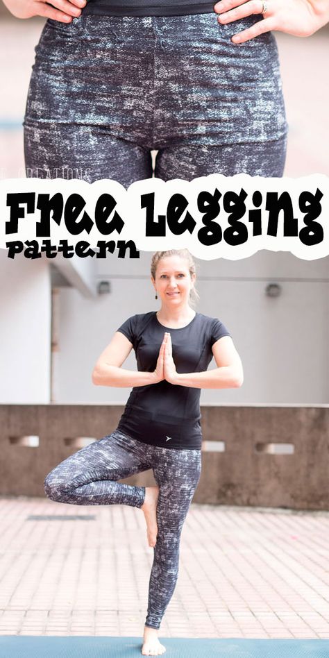 how to sew leggings from a free pattern Crochet Pants Free Pattern Women, Crochet Leggings Free Pattern, Leggings Pattern Free, Diy Leggings Pattern, Knit Leggings Pattern, Sew Leggings, Sewing Activewear, Legging Pattern, Diy Leggings