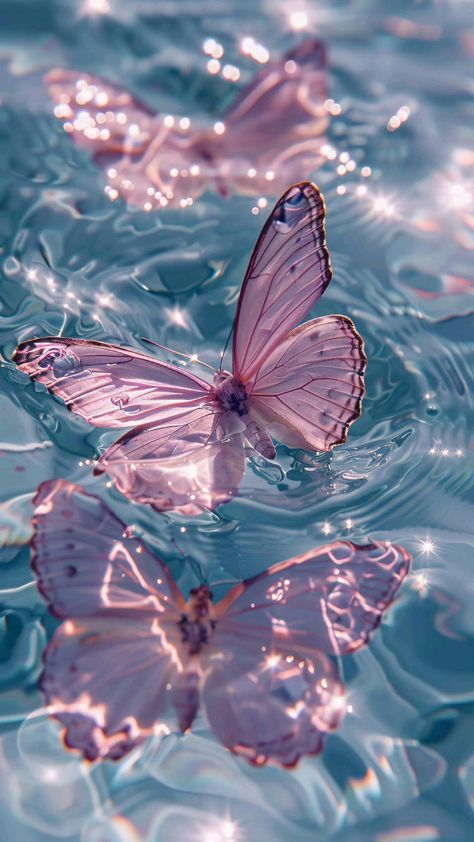 Pink Blue Yellow White Aesthetic, Butterfly Aesthetic Wallpaper, Butterfly Wallpaper Aesthetic, Pink Blue Butterfly, Beautiful Summer Wallpaper, Beautiful Butterfly Pictures, Blue Butterfly Wallpaper, Jelly Wallpaper