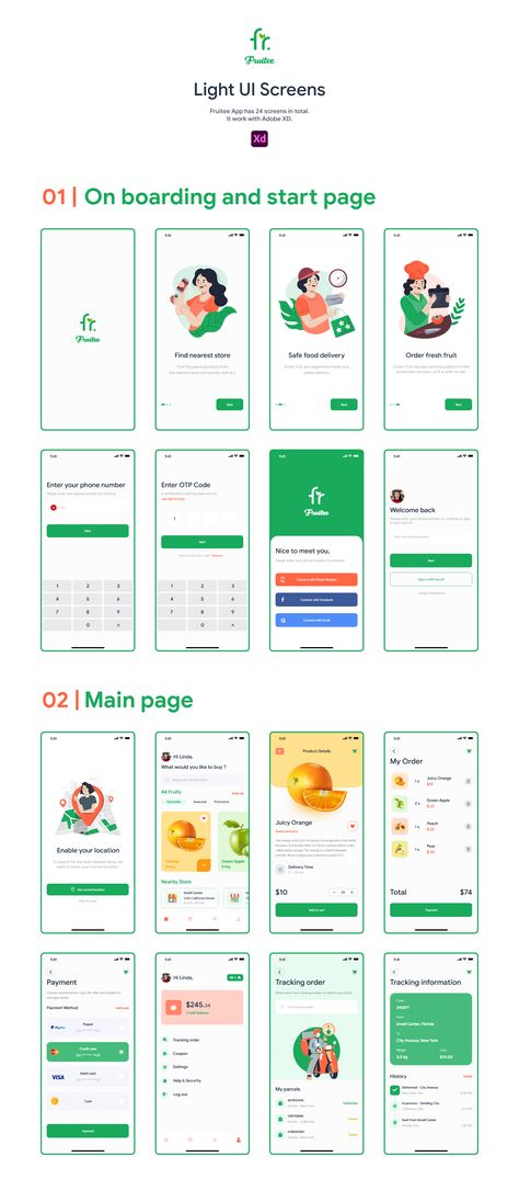 Grocery App Ui Design, Ui Kit Design, Vegetable Delivery, Grocery Shopping App, Smart Fridge, App Login, Learn Computer, Ui Ux App, Fruit Fresh