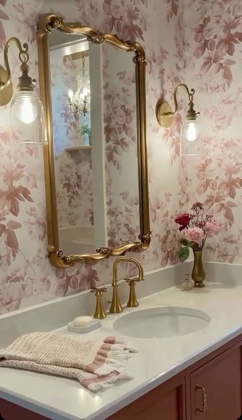 Coquette Bathroom, Parisian Decor, Dressing Table Design, Cozy Living Spaces, Classy Decor, Bathroom Tile Designs, Bathroom Inspiration Decor, Room Deco, Tile Designs