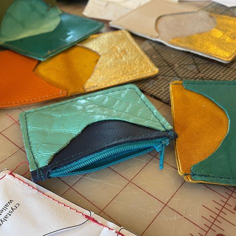 Make way for Wallets 💸 We're making a change and adding a new accessory to our lineup! Featuring our colorful recycled leather and a stylish double-pocket design to hold your cash and cards, getting organized has never looked so fun. Coming soon!⁠ ⁠ #accessories #wallets #changepurse #coins #cash #card #money #leather #leathergoods #upcycled #upcycling #colorful #behindthescenes #bts #comingsoon #wallet #leathercraft #zerowastedesign Cottagecore Fits, Craft Nights, Making A Change, Weird Girl, Upcycled Leather, Craft Night, Make A Change, Recycled Leather, Change Purse