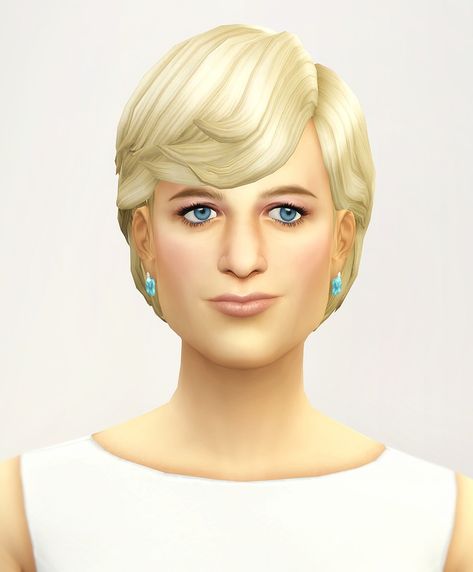 Diana Hair I - The Sims 4 Create a Sim - CurseForge Sims 4 Princess Diana Cc, Sims 4 Elder Hair, Diana Hair, Princess Diana Hair, Best Mods, Lady Diana, Sims 4 Mods, The Sims 4, Sims Cc