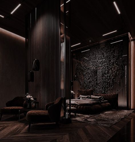 Dark Bedroom Luxury Master Suite, Dark Big Bedroom, Big Bedroom Luxury Master Suite, Rich Bedroom Luxury Black, Big Bedroom Luxury, Rich Bedroom Luxury, Luxury Bedroom Design Master Suite, Black Luxury Bedroom, Luxury Master Suite