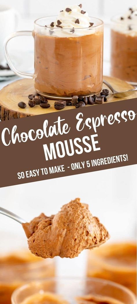 Espresso Chocolate Mousse, Coffee Chocolate Dessert, Espresso Mousse, Coffee Chocolate Mousse, Cappuccino Mousse, Marscapone Mousse Recipes, Coffee Mousse Recipe, Chocolate Espresso Dessert, Coffee Desserts Easy