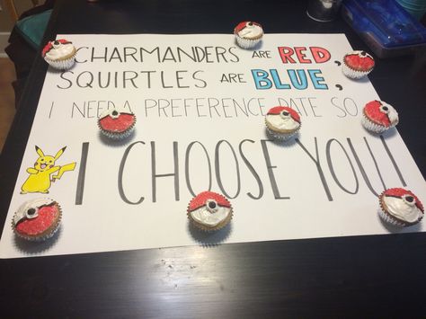 #pokemon #promposal #dance made by @annamaria12 Pokemon Promposal, Pokemon Hoco Proposal, Girl Ask Guy, Creative Prom Proposal Ideas, Sadie Hawkins, Cute Homecoming Proposals, Cute Prom Proposals, Winter Dance, High School Dance