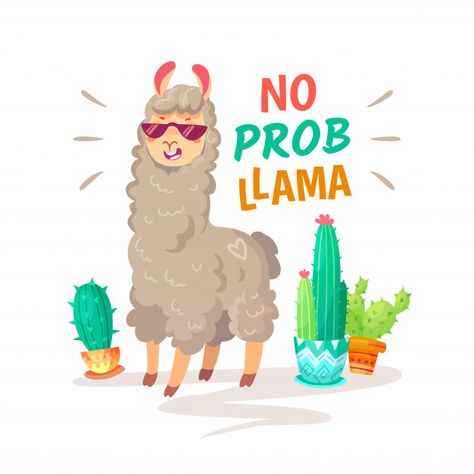 Cool cartoon doodle alpaca lettering quote with no prob llama. Lama Quotes, Cactus Backgrounds, Llama Funny, Funny Wildlife, Cactus Planta, Cartoon Doodle, Vector Quotes, Funny Llama, Doodle Art Journals