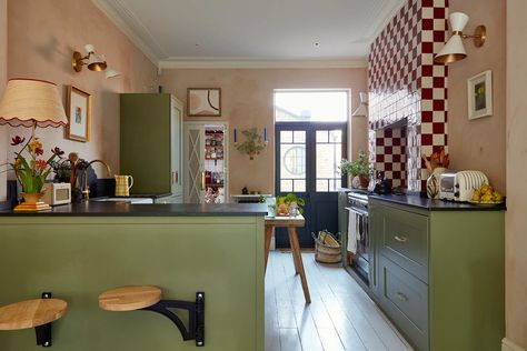 Matilda Goad's renovation of a London House | House & Garden Maximalist Kitchen, Matilda Goad, Terrace Interior, Beata Heuman, Lime Wash, London Houses, Paint And Paper Library, British Home, London Flat