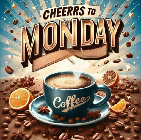 Monday Coffee Humor, Monday Coffee Quotes, Happy Monday Coffee, Day And Night Quotes, Good Morning Sister Quotes, Monday Quote, Monday Greetings, Coffee Quotes Morning, Monday Pictures