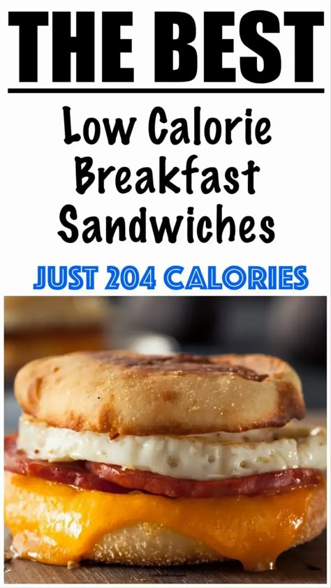 Low Calorie High Protein Breakfast Sandwich, Healthy Breakfast Sandwich Recipes, Low Calorie Breakfast Sandwich, Healthy English Muffin Breakfast, Easy Low Calorie Breakfast, Hard Recipes, High Protein Low Calorie Breakfast, Low Calorie High Protein Breakfast, Low Calorie Breakfast Recipes