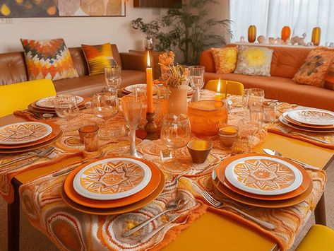 70's themed dinner party 70s Dinner Party Table Settings, Modern Friendsgiving, Modern Dinner Party, 70s Dinner Party, Themed Dinner Party, Dinner Party Table Settings, Masquerade Theme, Budget Friendly Dinner, Diy Pizza