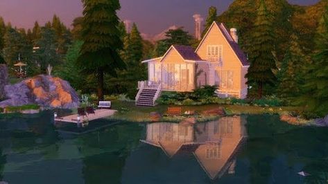 Sims 4 Lake House, Home The Sims 4, Woodland Home, Sims Ideas, Casas The Sims 4, Evening Light, The Force Is Strong, Sims 4 Houses, The Sims 4