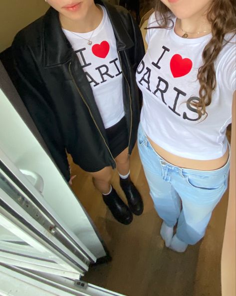 I Heart Paris Shirt Aesthetic, Paris Fits Aesthetic, I Heart Shirts Aesthetic, I Heart Paris Shirt, Matching Fits Aesthetic, I Heart Paris, Paris Study Abroad, Paris Tshirt, Paris In August