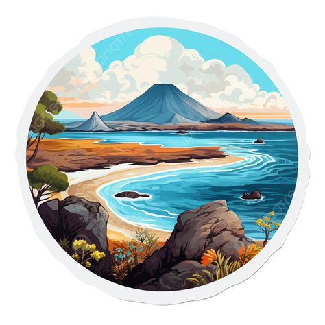 beautiful the galapagos islands ecuador sticker islands sticker wonders png Science Mural, Island Stickers, Beach Sublimation, Sticker Clipart, Sticker Png, Contemporary Art Painting, Transparent Image, Galapagos Islands, Arte Popular