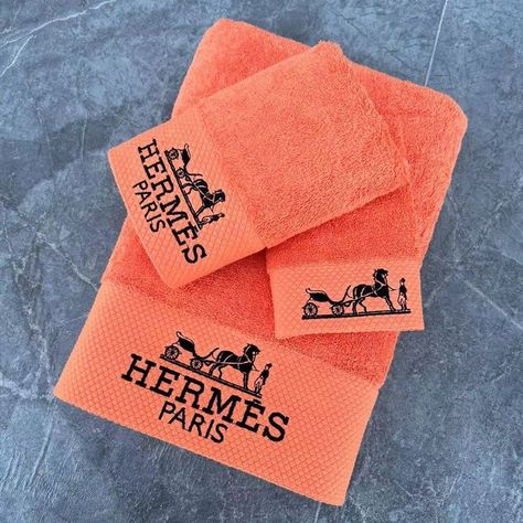 Hermes Towel Set 3pcs LRJF356 Bath Towel, Hand Towel and Washcloth 3-piece Towel Set Ideal Household Supplies Hermes Towel, Luxury Gifts For Her, Bathroom Accessories Sets, Hermes Accessories, Luxury Towels, Boat Accessories, Household Supplies, Hand Towel, Bath Towel