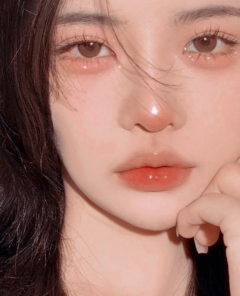 Orange Douyin Makeup, Asian Makeup Looks, Orange Makeup, Korea Makeup, Makeup Nails Designs, Soft Makeup Looks, Doll Eye Makeup, Korean Eye Makeup, Ulzzang Makeup