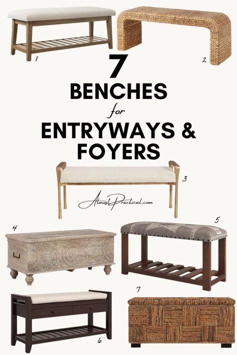 Looking for the ideal bench for your small entryway or foyer? Here are some ideas to look into. Foyer Bench Ideas Entry Ways, Foyer Bench Ideas, Foyer Bench, Bench With Drawers, Entry Bench, Small Entryways, Rustic Bench, Small Bench, Organize Your Kitchen