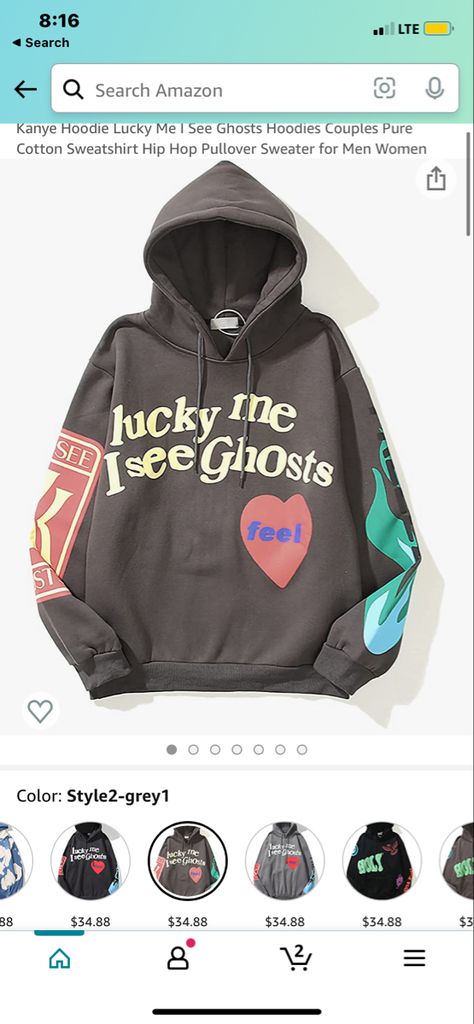 Kanye Hoodie, I See Ghosts Hoodie, Lucky Me I See Ghosts, I See Ghosts, Hoodies Womens Fashion, Streetwear Sweater, Lucky Me, Hoodie Aesthetic, Couples Sweatshirts