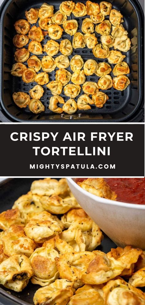 Crispy Air Fryer Tortellini – Mighty Spatula Cheese Tortellini Air Fryer, Air Fryer Stuffed Pickles, Fried Tortellini Air Fryer, Fried Tortellini Recipes, Quick Air Fryer Recipes Dinner, Best Air Fryer Appetizers, Easy Cheap Air Fryer Meals, Air Fryer Cutlets, Half Fried Tortellini