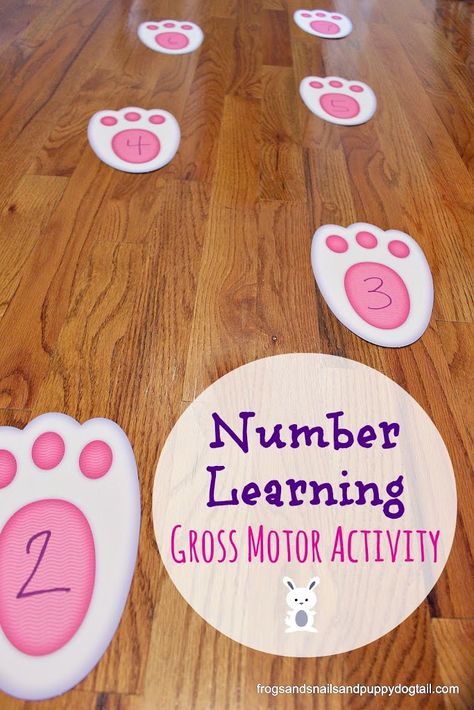 Number Learning Gross Motor Activity - FSPDT Number Learning, Number Activity, Learning Spanish For Kids, Gross Motor Activity, Easter Week, Easter Preschool, Prek Math, Gross Motor Activities, Spring Preschool