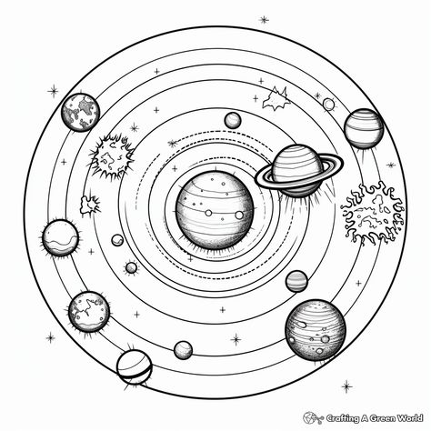 Solar System Outline, Solar System Mandala, Planet Coloring Pages Free Printable, Solar System Worksheets For Grade 3, Printable Solar System Coloring Pages, Solar System Coloring Pages, Morning Journal Prompts, Mindfulness Journal Prompts, Morning Journal