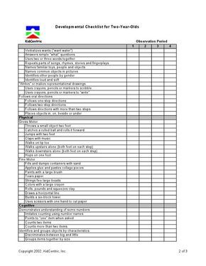 Developmental checklist for two years olds. Page 2 of 3 Preschool Checklist, Daycare Curriculum, Preschool Assessment, Assessment Checklist, Toddler Education, Daycare Activities, Toddler Development, Au Pair, Tot School