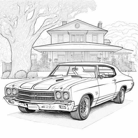 Car Pictures To Color, Vintage Car Coloring Pages, Classic Car Coloring Pages Free Printable, Cars For Drawing, Old Car Coloring Pages, Classic Cars Coloring Pages, Hot Rod Coloring Pages, Pictures To Print And Color, Vintage Cars Drawing