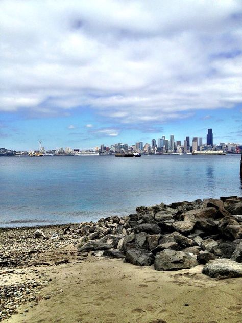 Seattle skyline from West Seattle. Alki Beach. Photo by, Shelly Alki Beach Seattle, Seattle Beach, Summer In Seattle, Author Dreams, Seattle Photography, West Seattle, Pacific Nw, Building An Empire, Beach Condo