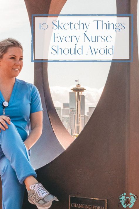 10 sketchy things that every nurse should avoid when looking for a staff job. Director Of Nursing Outfits, How To Be A Good Nurse, New Grad Nurse Tips, Nursing Fits, Nurse Outfit Ideas, Cna Aesthetic, Nursing Specialties, Nursing Hacks, Nurse Money